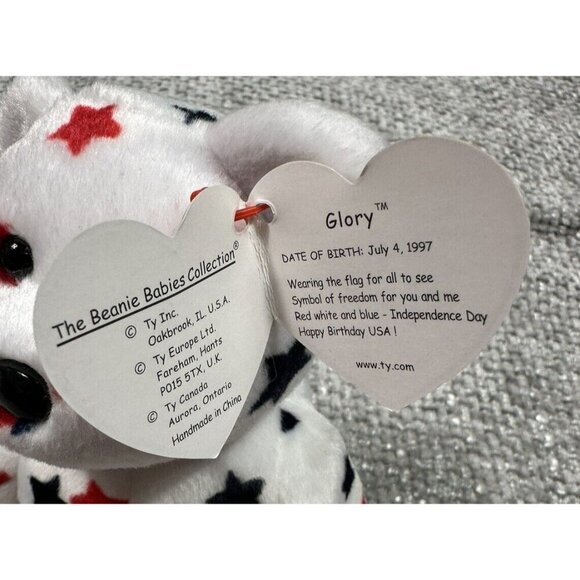 Ty Beanie Buddie Spangle Bear And Beanie Baby Glory Bear Lot USA Patriotic Plush - Picture 3 of 16